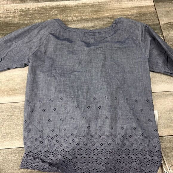 J Crew eyelet chambray blouse - Picture 7 of 10